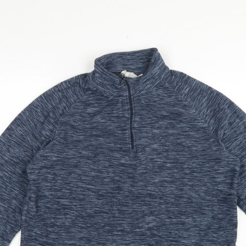 Mountain Warehouse Men’s Blue M 1/4 Zip Fleece Pullover Sweatshirt