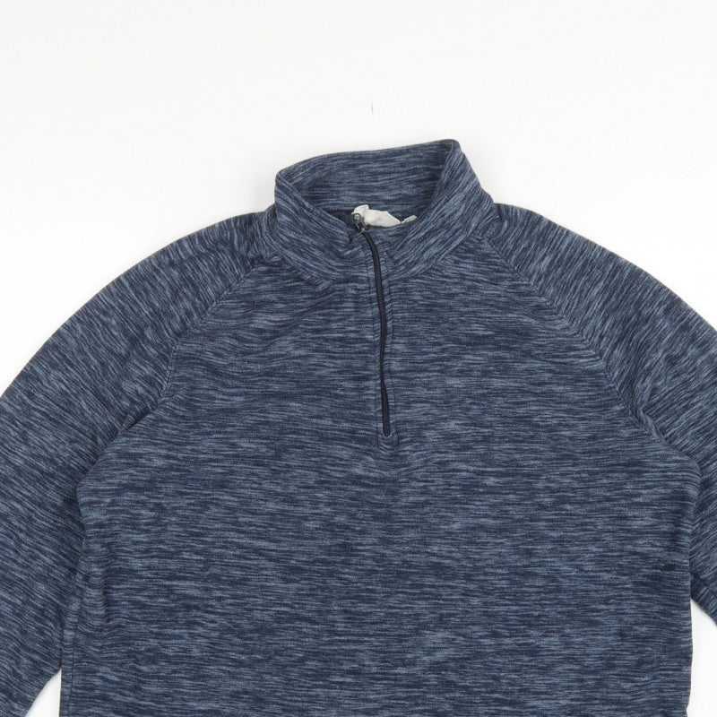 Mountain Warehouse Men’s Blue M 1/4 Zip Fleece Pullover Sweatshirt
