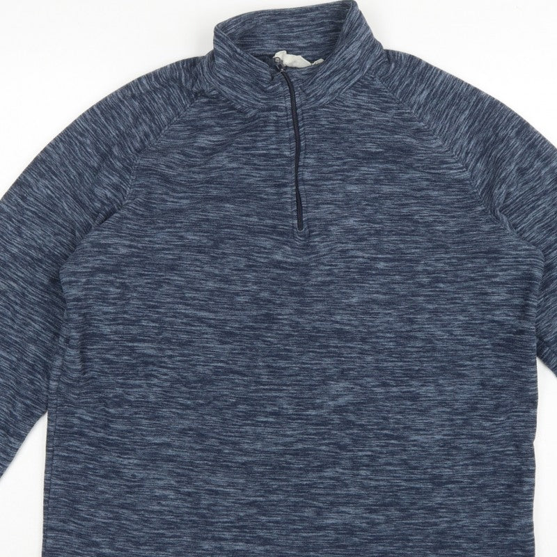 Mountain Warehouse Men’s Blue M 1/4 Zip Fleece Pullover Sweatshirt