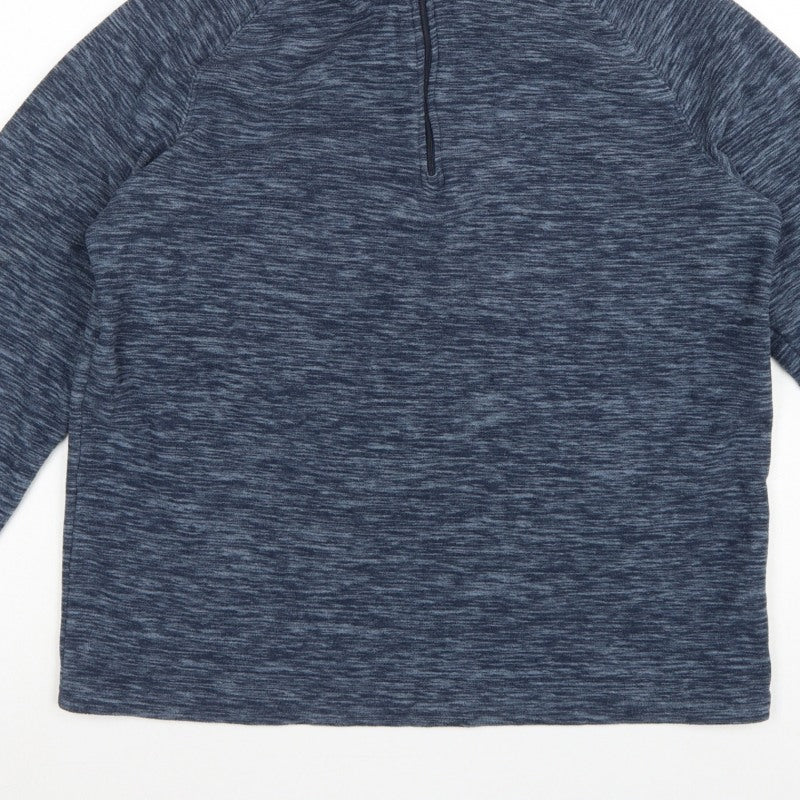 Mountain Warehouse Men’s Blue M 1/4 Zip Fleece Pullover Sweatshirt