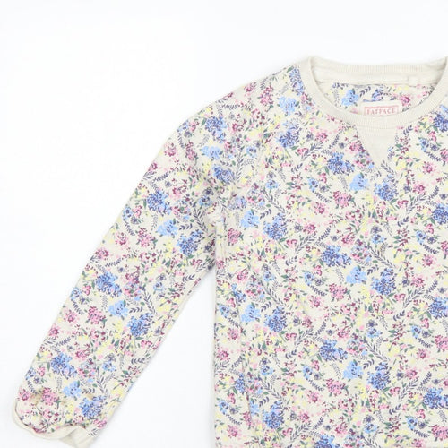 FatFace Girls Multicoloured Floral Sweatshirt 8-9 Years Pullover Crew Neck