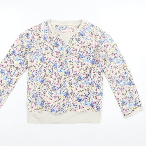 FatFace Girls Multicoloured Floral Sweatshirt 8-9 Years Pullover Crew Neck