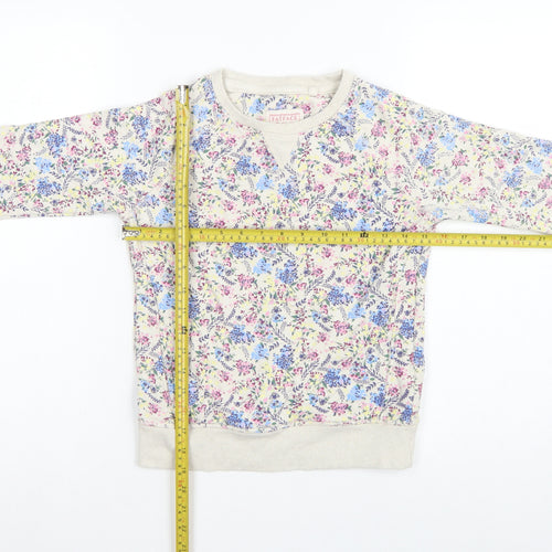 FatFace Girls Multicoloured Floral Sweatshirt 8-9 Years Pullover Crew Neck