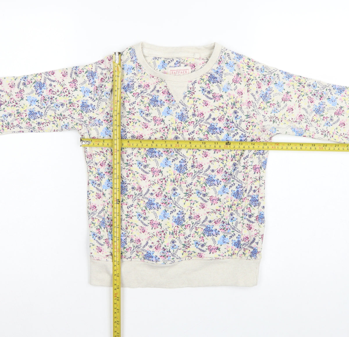 FatFace Girls Multicoloured Floral Sweatshirt 8-9 Years Pullover Crew Neck