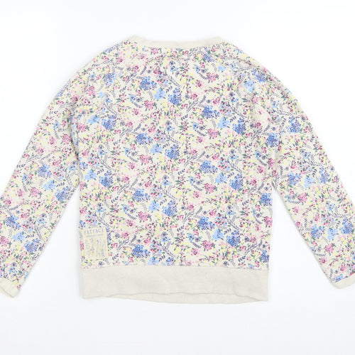 FatFace Girls Multicoloured Floral Sweatshirt 8-9 Years Pullover Crew Neck