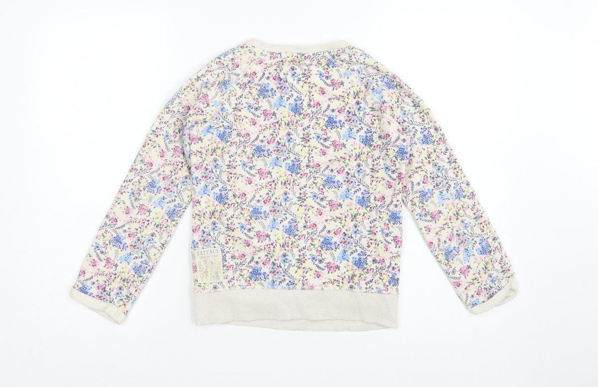 FatFace Girls Multicoloured Floral Sweatshirt 8-9 Years Pullover Crew Neck