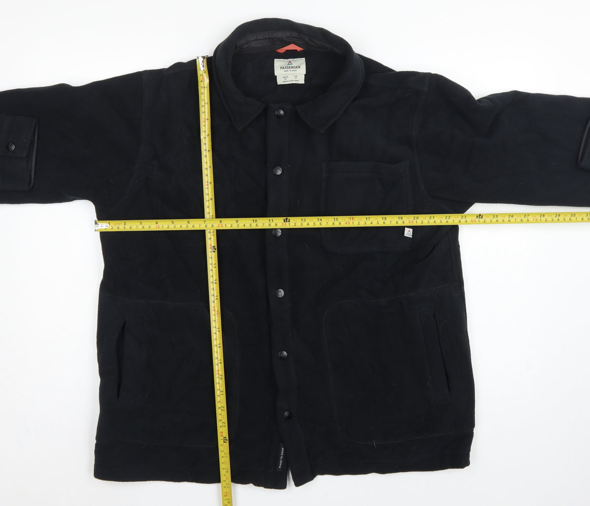 Passenger Mens Black XL Fleece Lined Button Jacket Outdoor