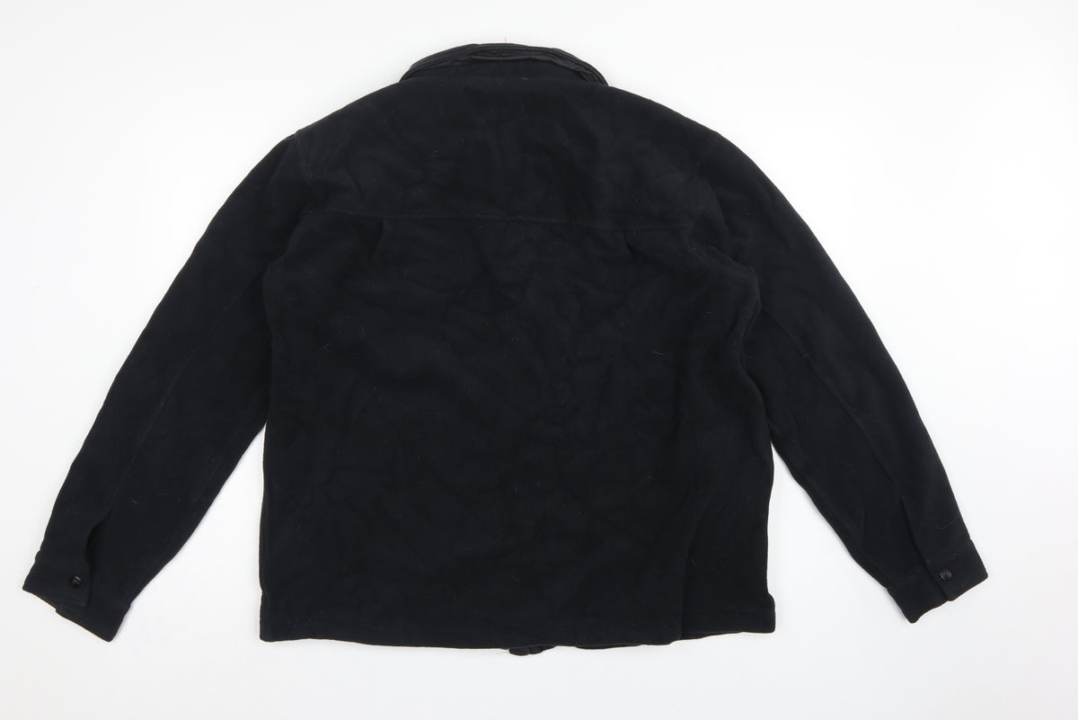 Passenger Mens Black XL Fleece Lined Button Jacket Outdoor