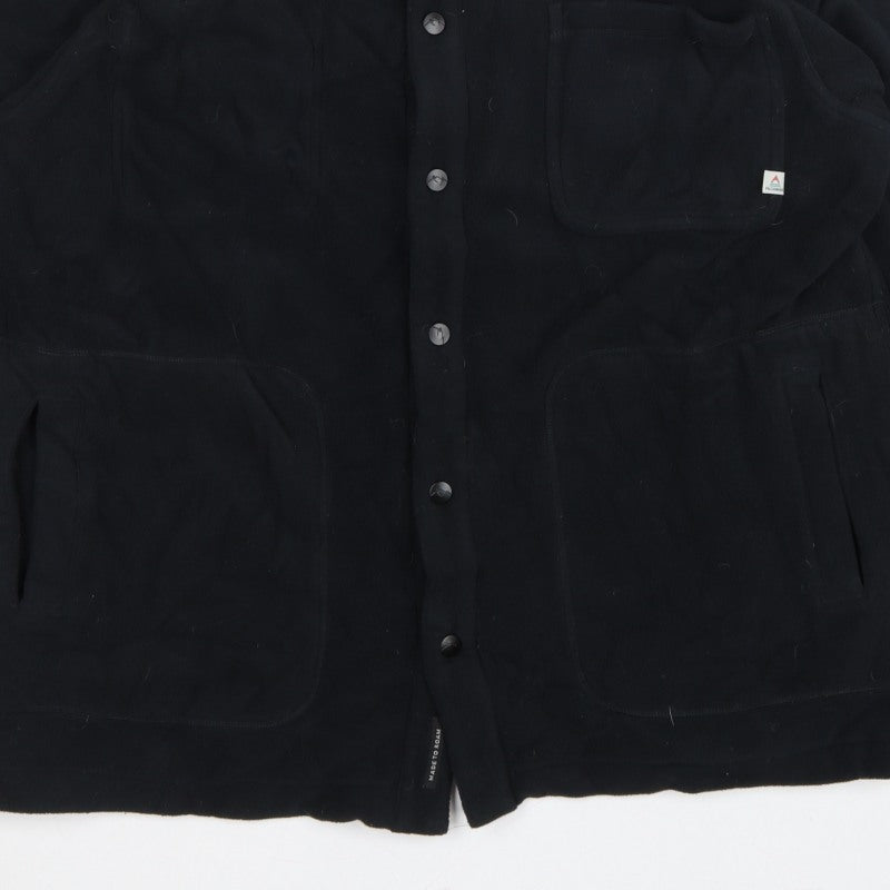 Passenger Mens Black XL Fleece Lined Button Jacket Outdoor