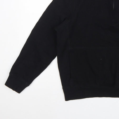 Nautica Men's Black M 1/4 Zip Pullover Logo Sweatshirt