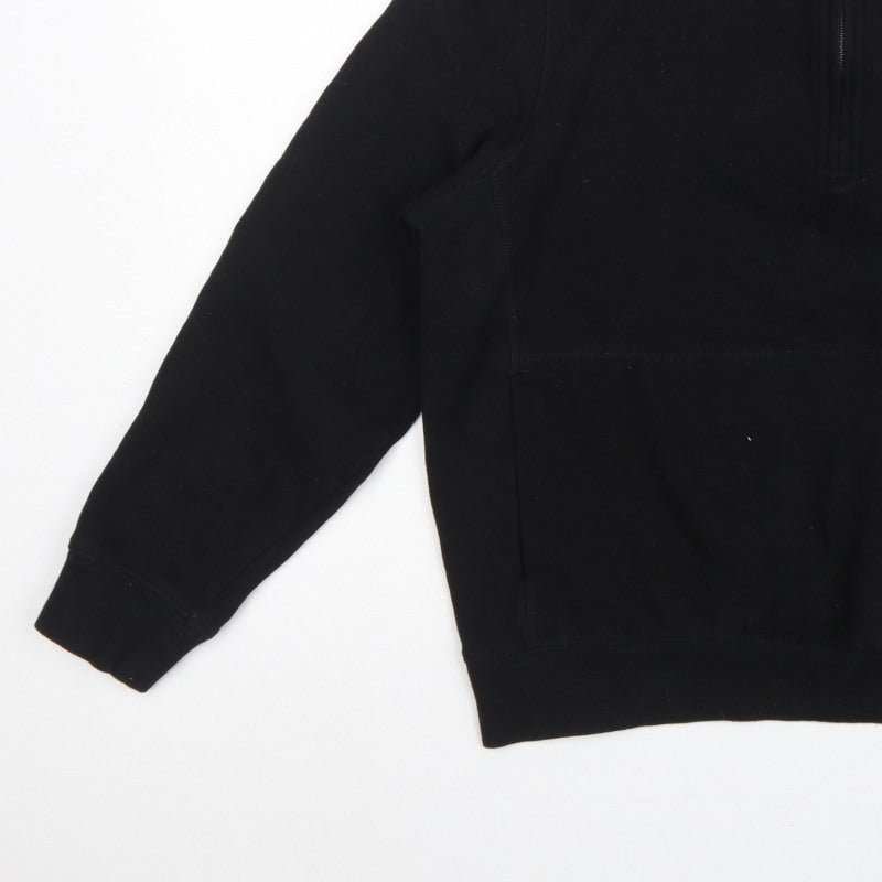 Nautica Men's Black M 1/4 Zip Pullover Logo Sweatshirt
