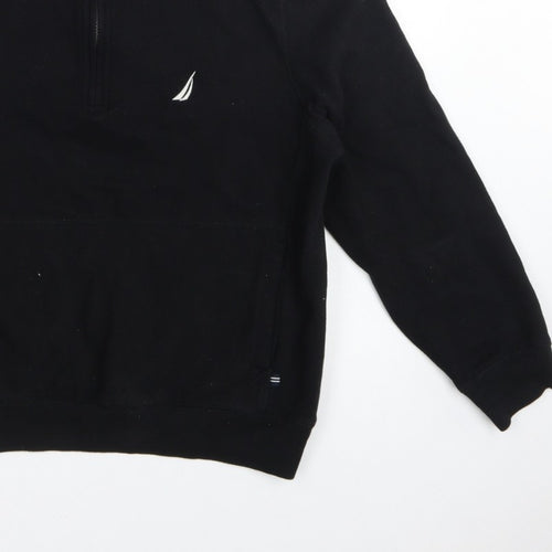 Nautica Men's Black M 1/4 Zip Pullover Logo Sweatshirt