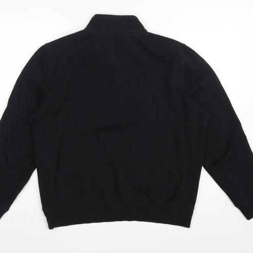 Nautica Men's Black M 1/4 Zip Pullover Logo Sweatshirt