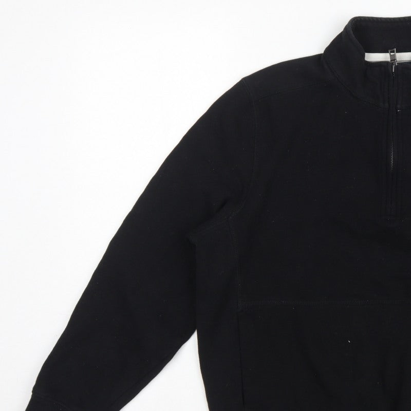 Nautica Men's Black M 1/4 Zip Pullover Logo Sweatshirt