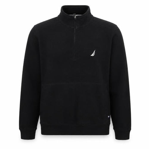Nautica Men's Black M 1/4 Zip Pullover Logo Sweatshirt