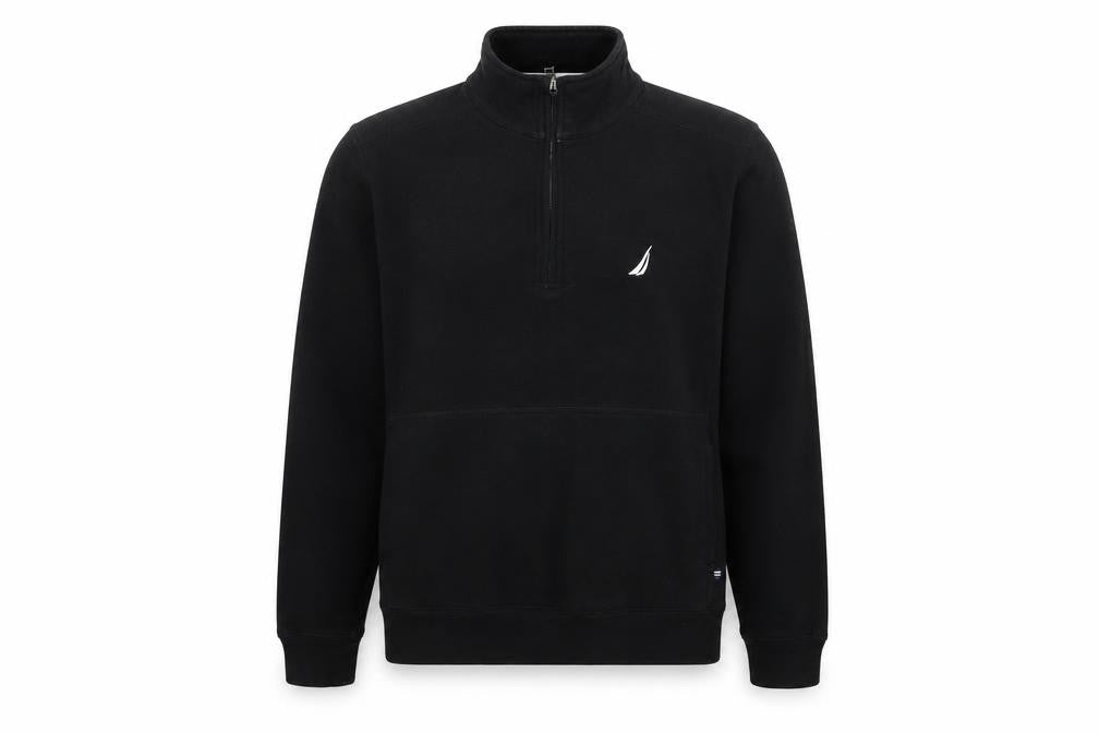 Nautica Men's Black M 1/4 Zip Pullover Logo Sweatshirt