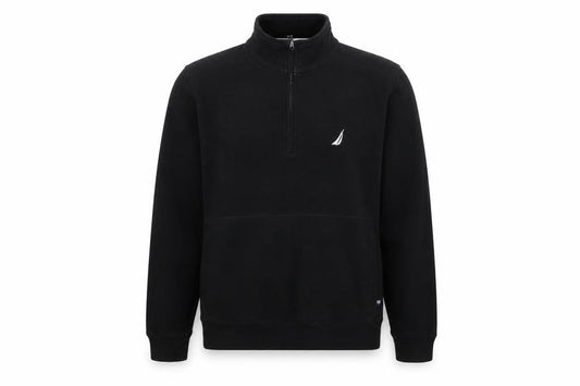 Nautica Men's Black M 1/4 Zip Pullover Logo Sweatshirt