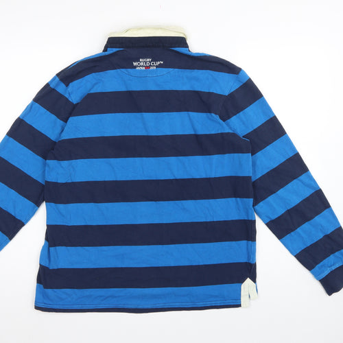 Rugby World Cup 2019 Men’s Blue Striped Long Sleeve Polo M