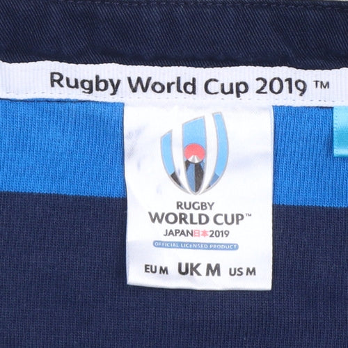 Rugby World Cup 2019 Men’s Blue Striped Long Sleeve Polo M