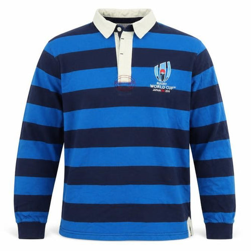 Rugby World Cup 2019 Men’s Blue Striped Long Sleeve Polo M