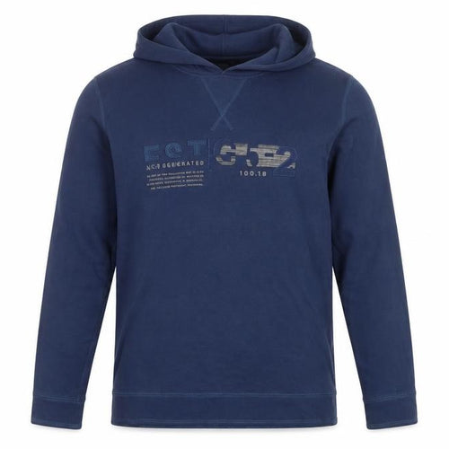Esprit Men's Blue L Graphic Logo Hooded Pullover Sweatshirt