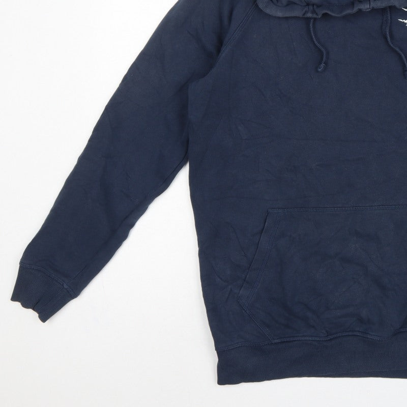 Gymshark Men’s Blue Small Pullover Hoodie Logo Cotton Fleece Sports