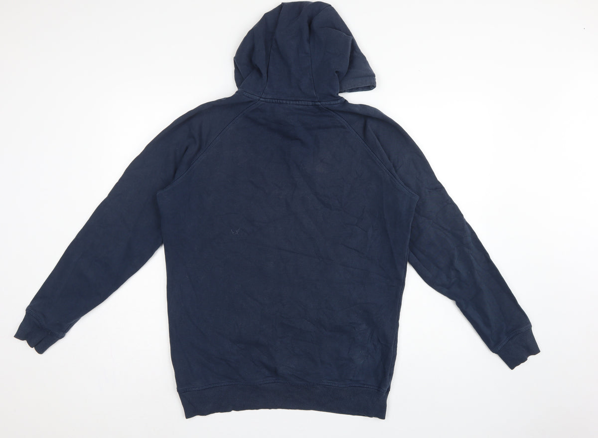 Gymshark Men’s Blue Small Pullover Hoodie Logo Cotton Fleece Sports