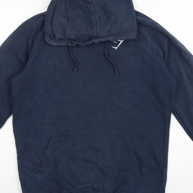 Gymshark Men’s Blue Small Pullover Hoodie Logo Cotton Fleece Sports