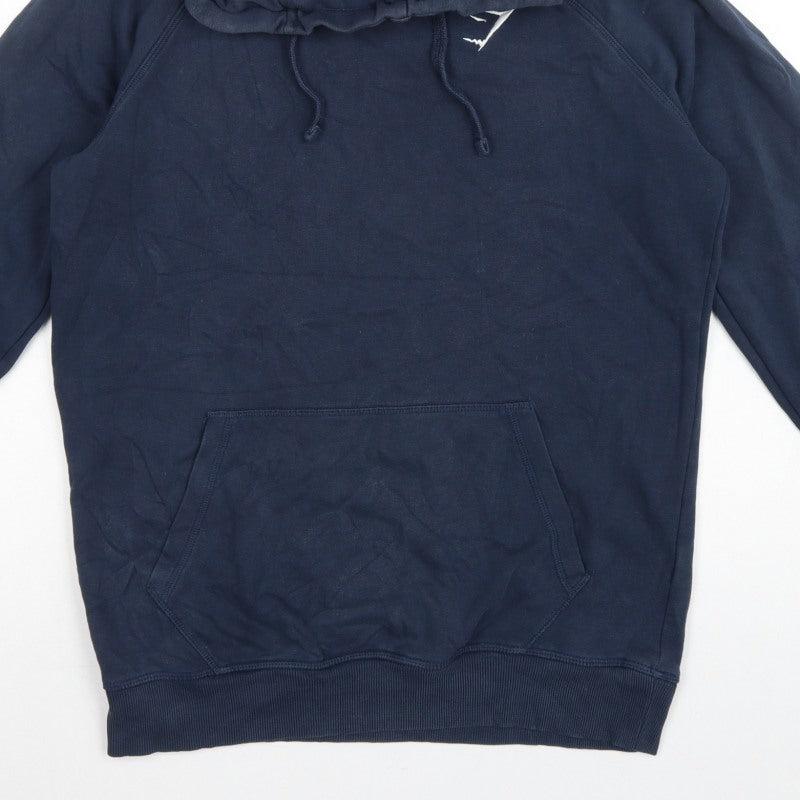 Gymshark Men’s Blue Small Pullover Hoodie Logo Cotton Fleece Sports