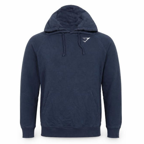 Gymshark Men’s Blue Small Pullover Hoodie Logo Cotton Fleece Sports