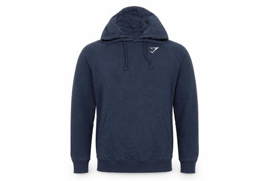 Gymshark Men’s Blue Small Pullover Hoodie Logo Cotton Fleece Sports