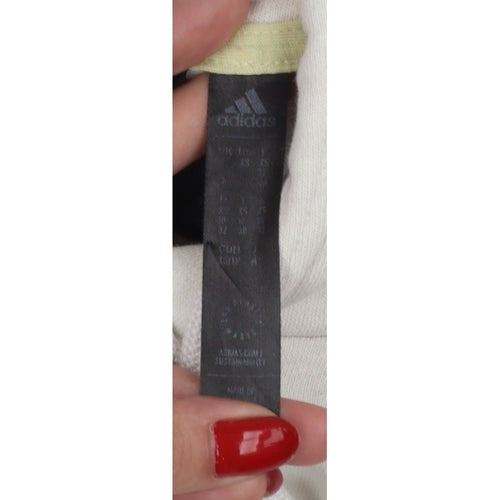 Adidas Women Ivory XS Pullover Hoodie Logo Kangaroo Pocket