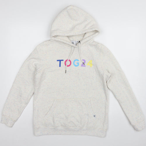 TOG24 Women’s Ivory Speckle Hoodie UK 10 Pullover Logo Pocket