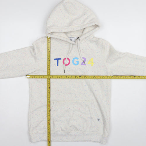 TOG24 Women’s Ivory Speckle Hoodie UK 10 Pullover Logo Pocket