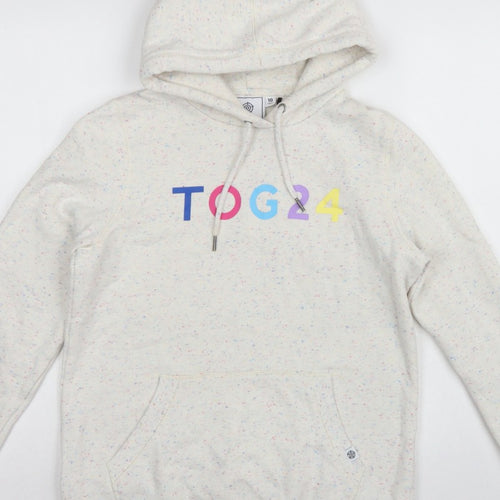 TOG24 Women’s Ivory Speckle Hoodie UK 10 Pullover Logo Pocket
