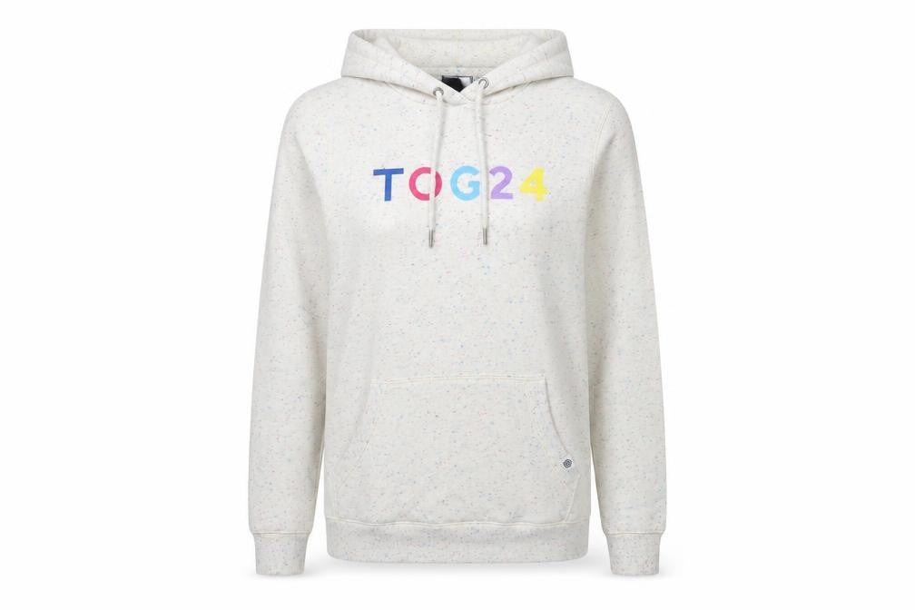 TOG24 Women’s Ivory Speckle Hoodie UK 10 Pullover Logo Pocket