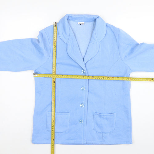 Damart Women Blue UK 16 Fleece Jacket Button Front Pockets