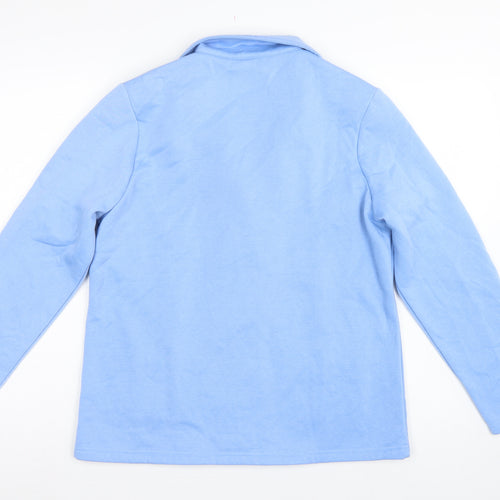 Damart Women Blue UK 16 Fleece Jacket Button Front Pockets