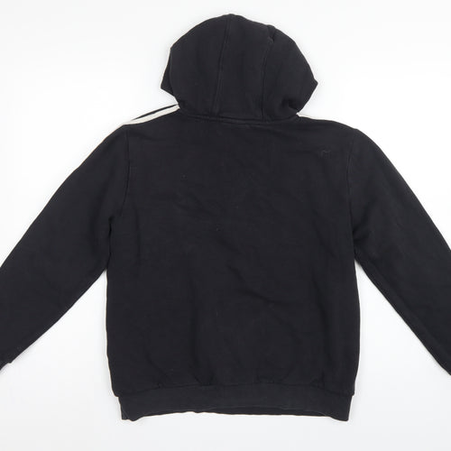 adidas Boys Black 13-14 Years Pullover Hoodie Logo 3 Stripe