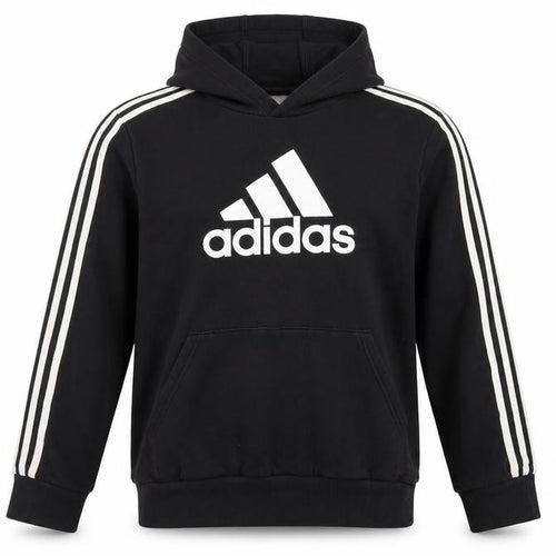 adidas Boys Black 13-14 Years Pullover Hoodie Logo 3 Stripe