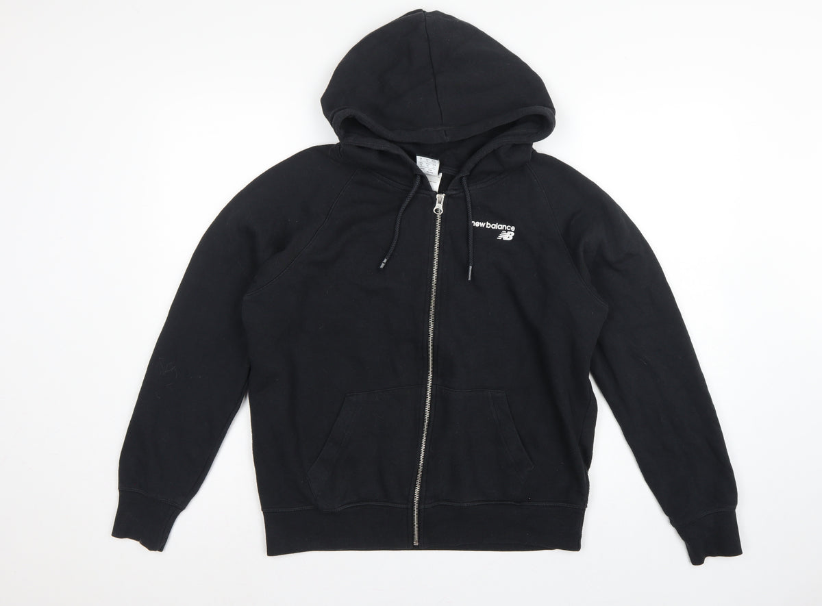 New Balance Men’s Black M Full Zip Logo Hoodie Fleece