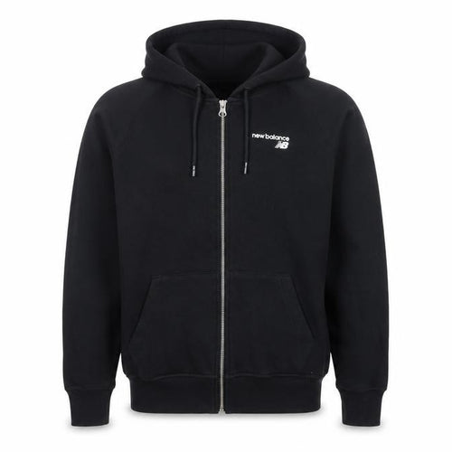 New Balance Men’s Black M Full Zip Logo Hoodie Fleece