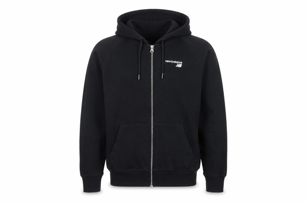 New Balance Men’s Black M Full Zip Logo Hoodie Fleece