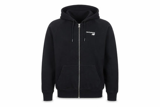 New Balance Men’s Black M Full Zip Logo Hoodie Fleece