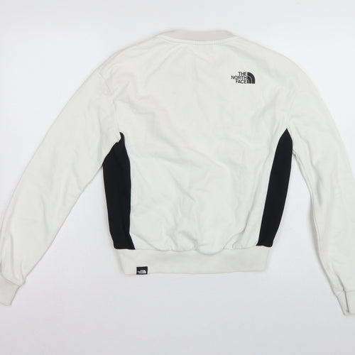 The North Face Women White S Pullover Sweatshirt Logo Colourblock Fleece