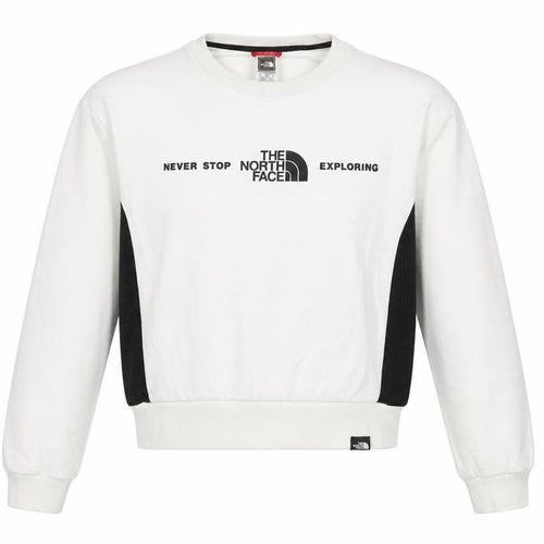 The North Face Women White S Pullover Sweatshirt Logo Colourblock Fleece