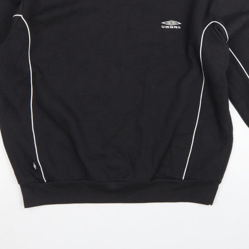Umbro Men’s Black L Pullover Fleece Sweatshirt Logo Football
