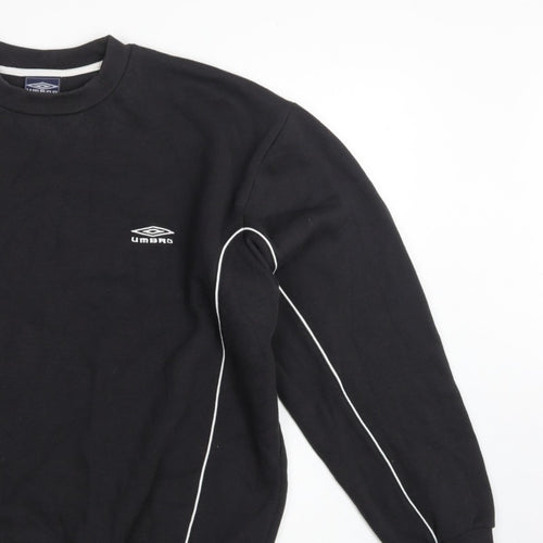 Umbro Men’s Black L Pullover Fleece Sweatshirt Logo Football