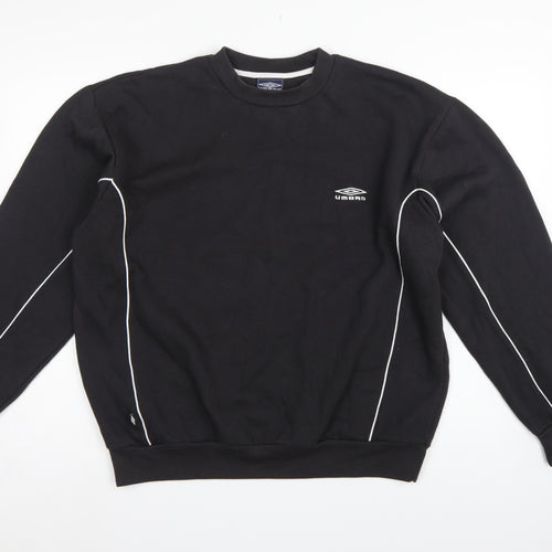 Umbro Men’s Black L Pullover Fleece Sweatshirt Logo Football