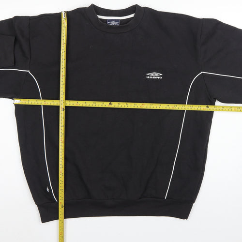 Umbro Men’s Black L Pullover Fleece Sweatshirt Logo Football